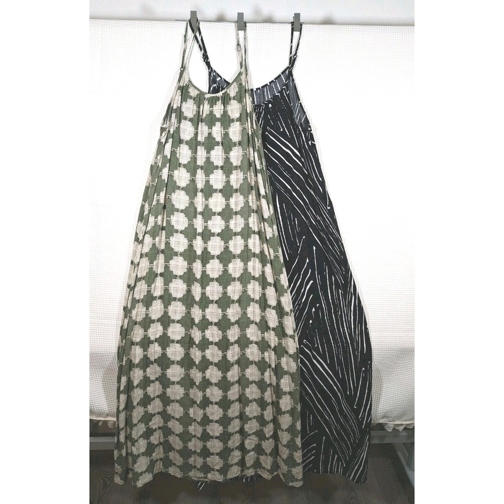 Merona Dress Lot of 2 Medium Sleeveless Rayon Maxi Tank Swing Casual Summer M